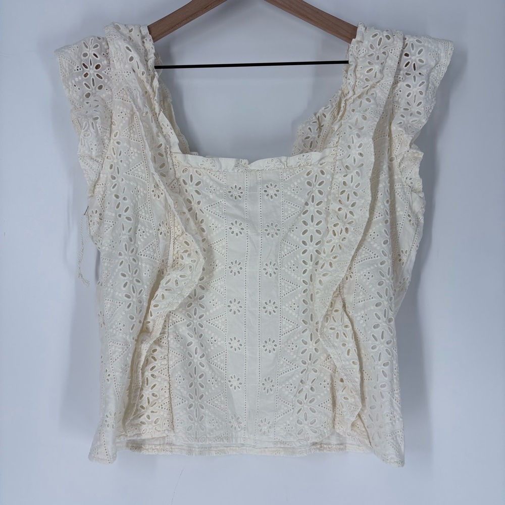 Spartina 449 Taralynn Eyelet Cream Top - Picture 10 of 10